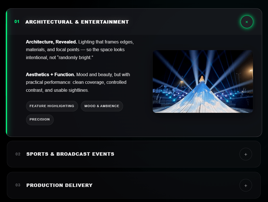Lux desktop creative solutions section